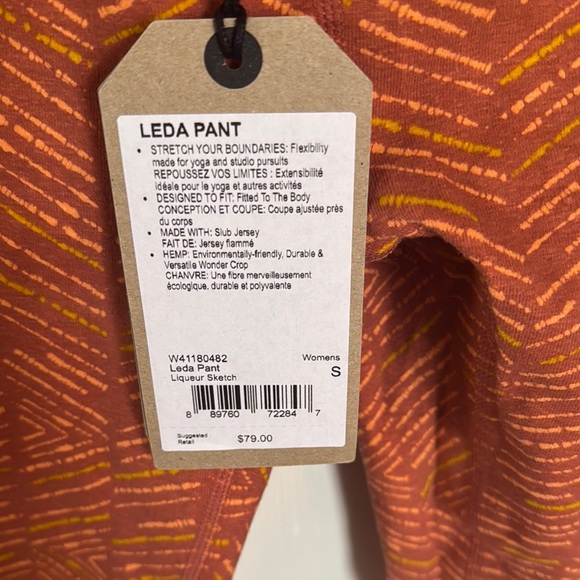 Prana Leda Pant Liqueur Sketch S Patterned Leggings NWT - Picture 2 of 3